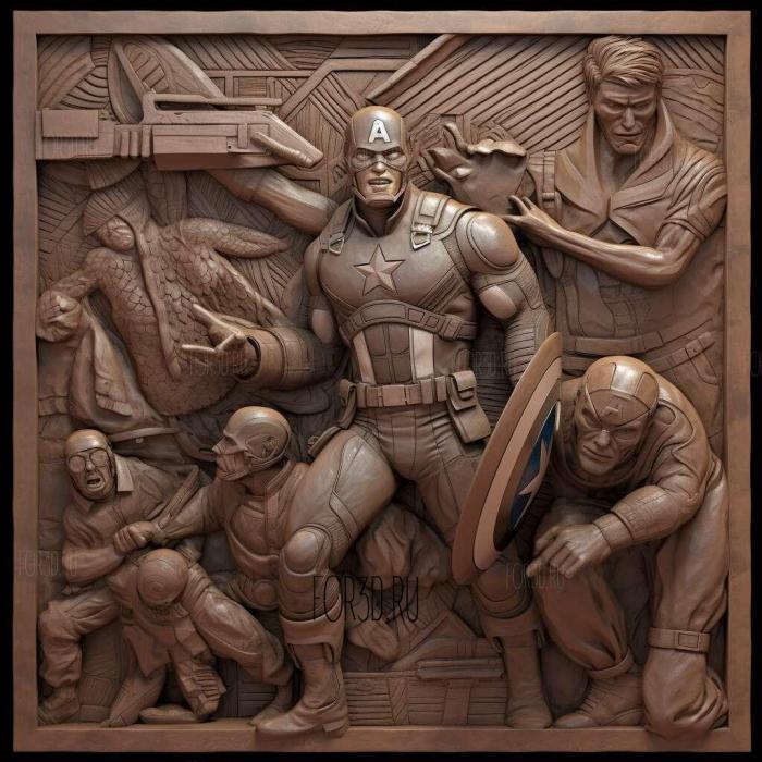 Captain America and the Avengers 1 stl model for CNC